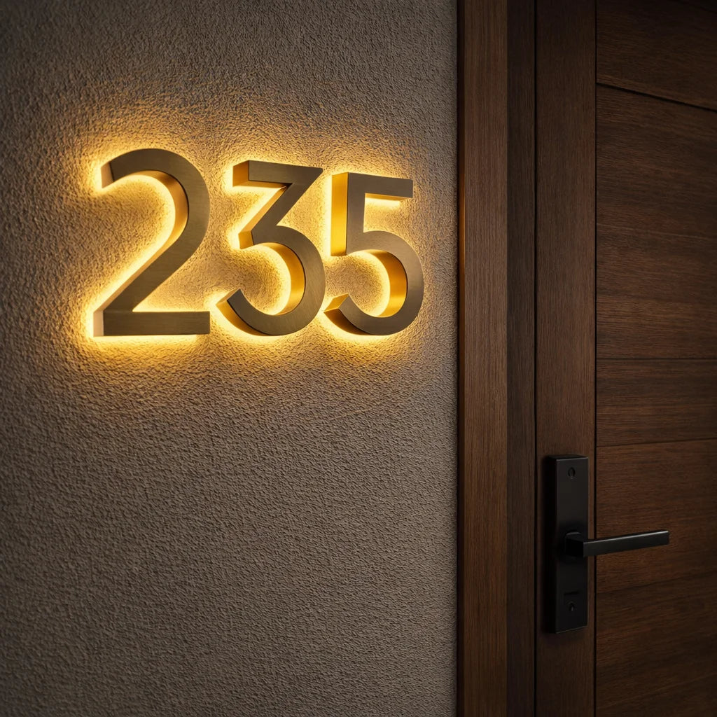 Custom Back-lit channel  Letters  LED House Numbers Illuminated Business Signs