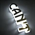 Custom Full Side-Lit Acrylic Letters, Metal Face LED Sign Letters for Storefront & Office Branding