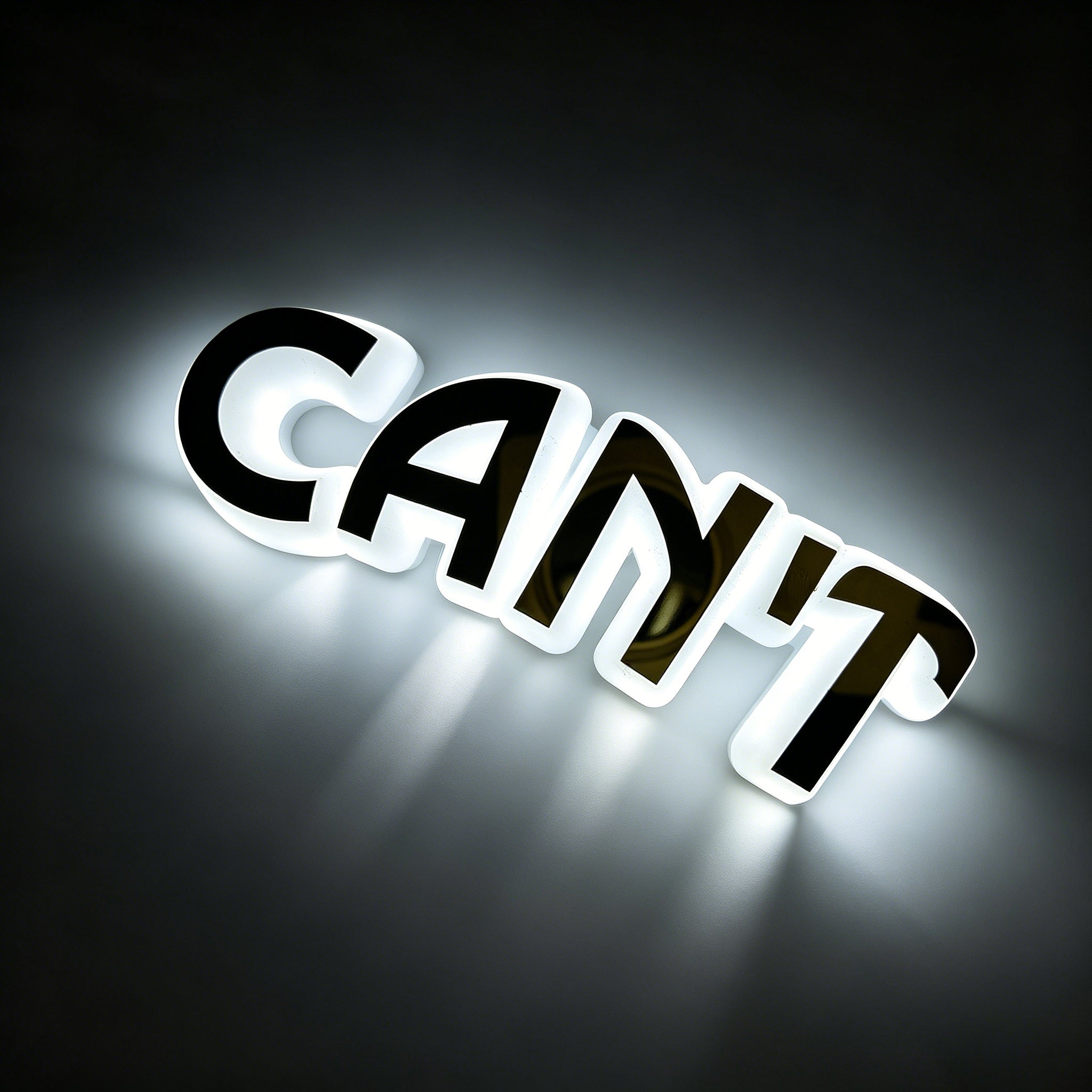 Custom Full Side-Lit Acrylic Letters, Metal Face LED Sign Letters for Storefront & Office Branding