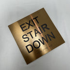 Custom Solid Brass Sign with Braille|Metal Braille EXIT Sign