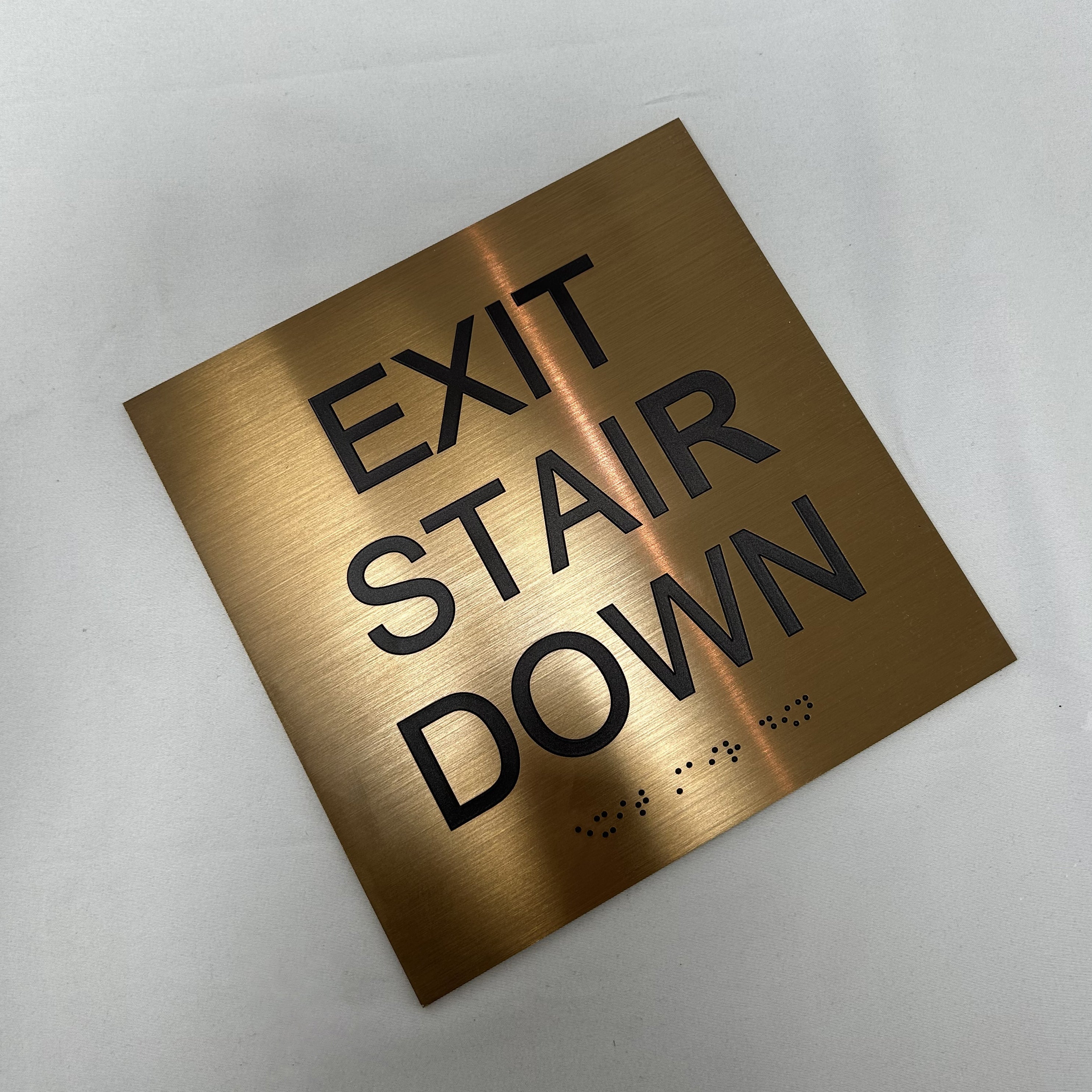 Custom Solid Brass Sign with Braille|Metal Braille EXIT Sign
