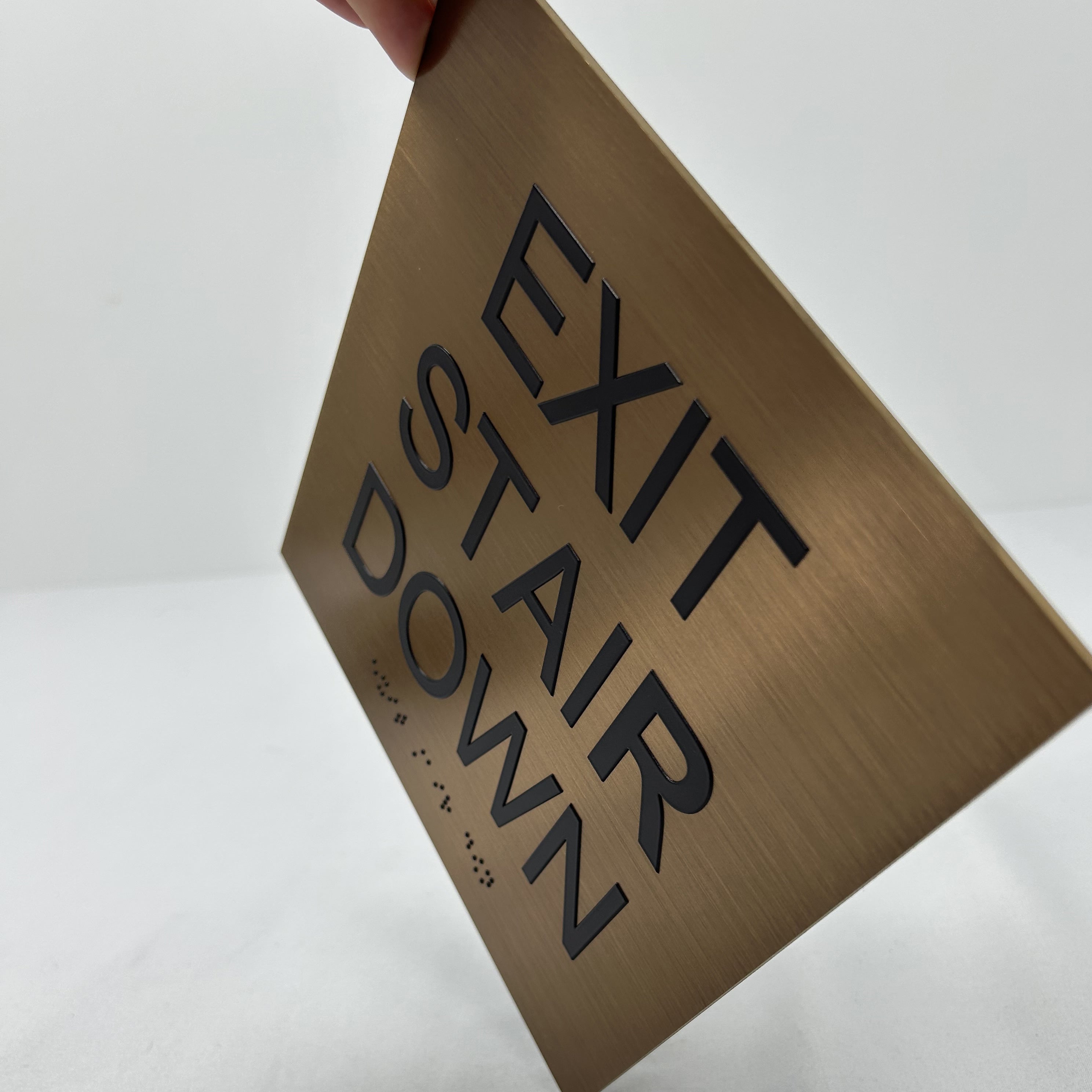 Custom Solid Brass Sign with Braille|Metal Braille EXIT Sign
