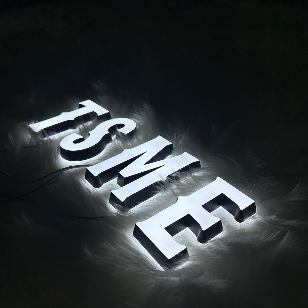 Custom Dual-Lit Acrylic Letters | Front & Back LED Illuminated Signs