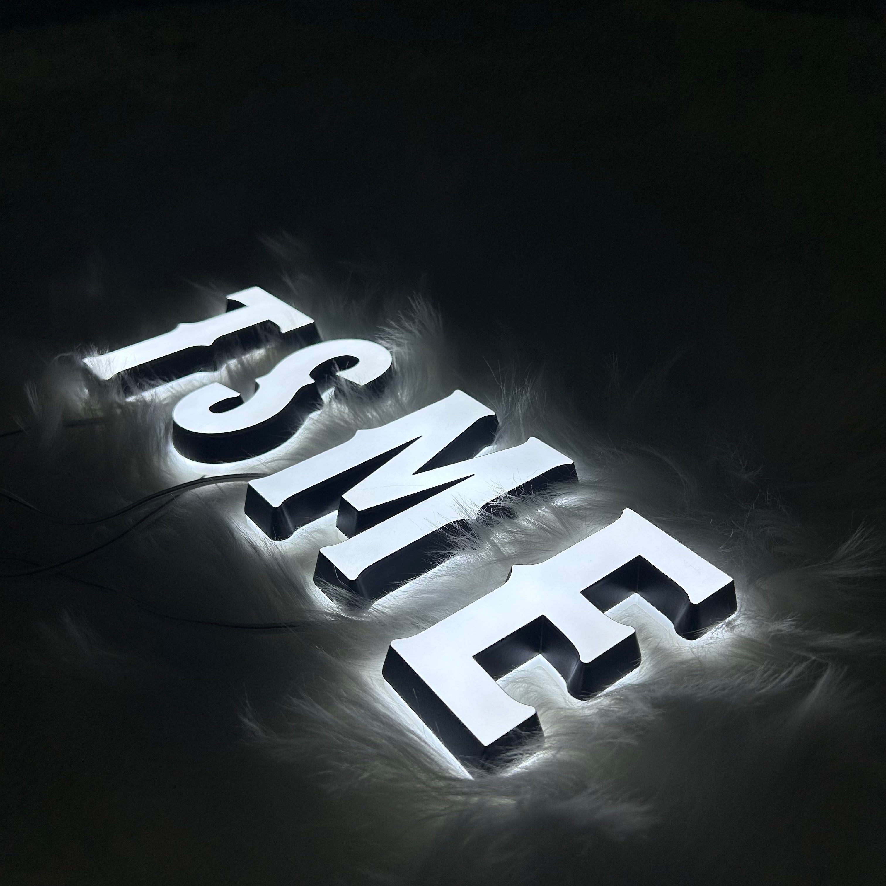 Custom Dual-Lit Acrylic Letters | Front & Back LED Illuminated Signs
