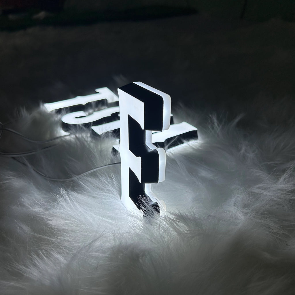 Custom Dual-Lit Acrylic Letters | Front & Back LED Illuminated Signs