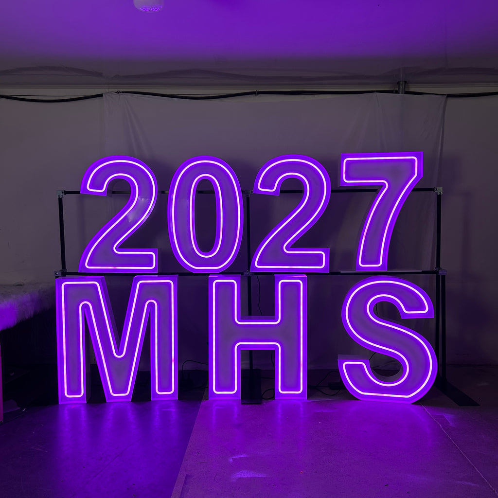 RGB Neon Marquee Letters|Large Light Up Sign|Outdoor Event Sign