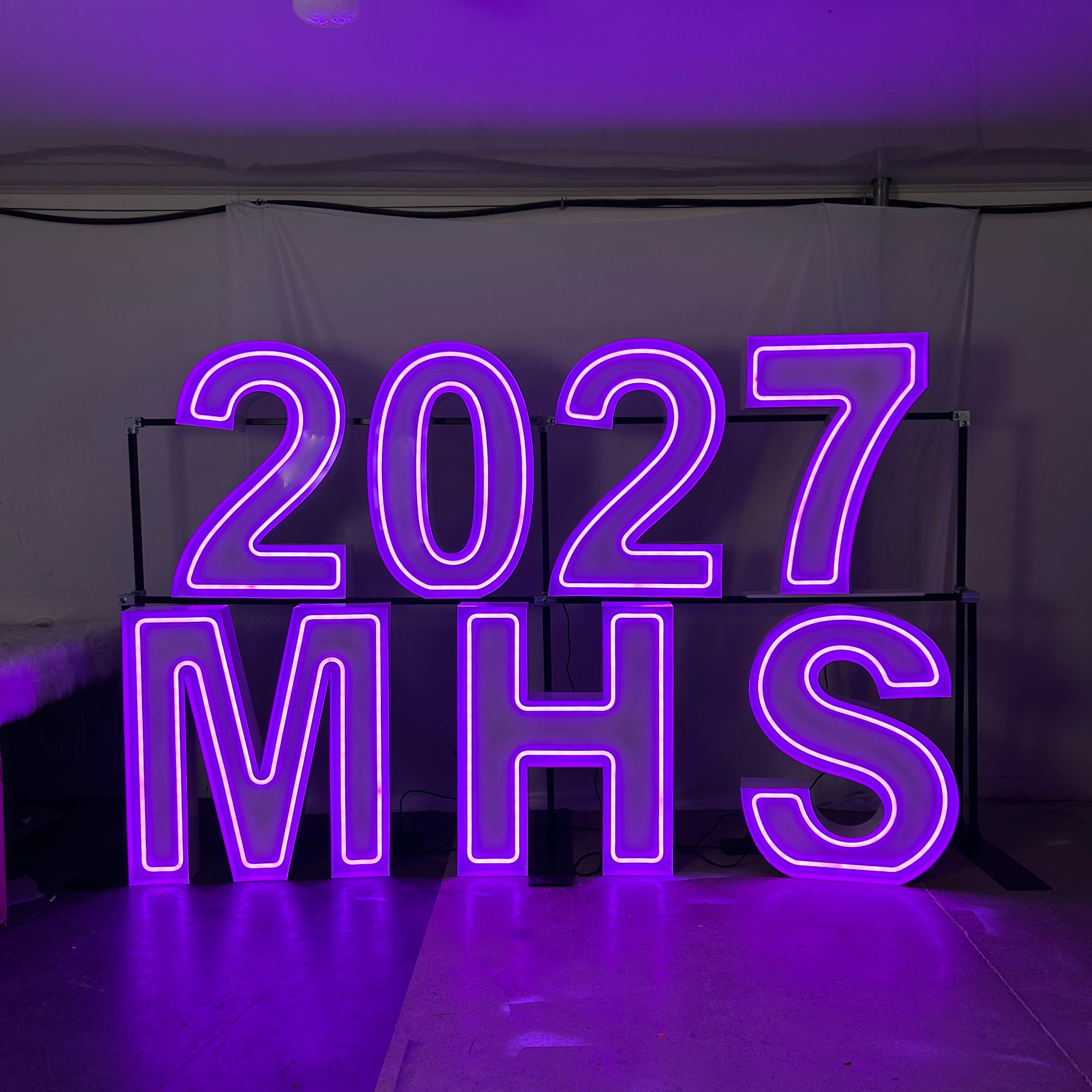 RGB Neon Marquee Letters|Large Light Up Sign|Outdoor Event Sign