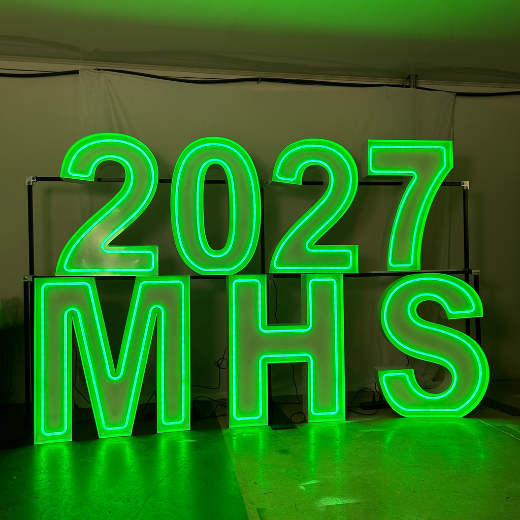 RGB Neon Marquee Letters|Large Light Up Sign|Outdoor Event Sign