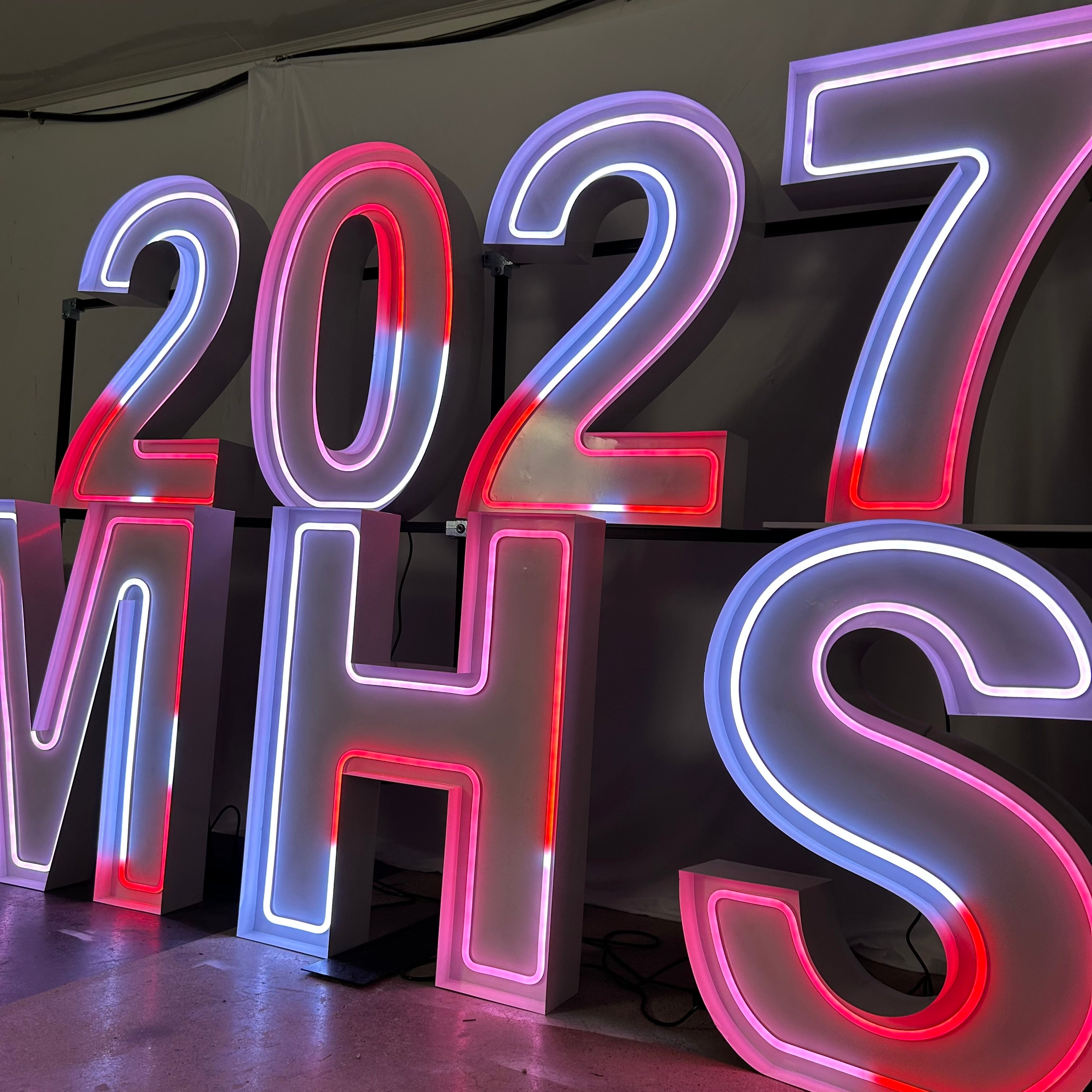 RGB Neon Marquee Letters|Large Light Up Sign|Outdoor Event Sign