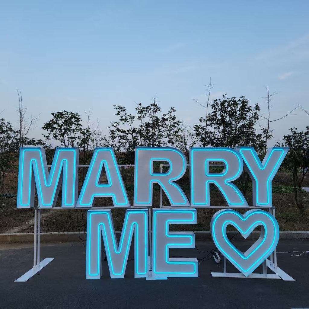 MARRY ME RGB Neon Marquee Letters | Proposal & Wedding Event Decor