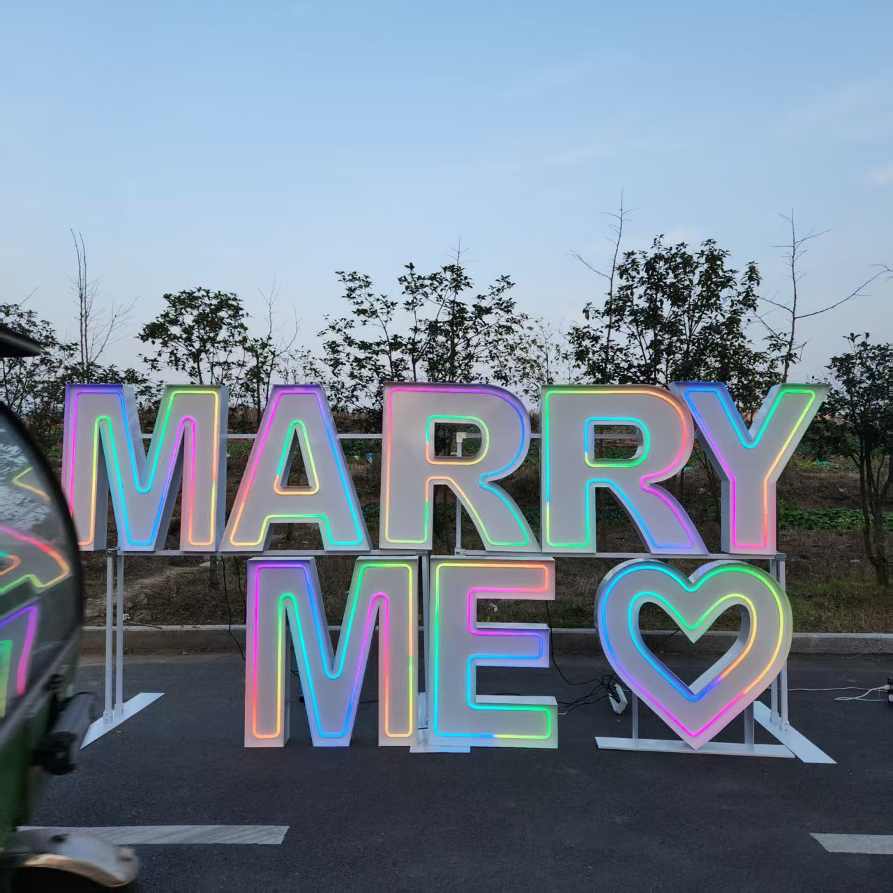 MARRY ME RGB Neon Marquee Letters | Proposal & Wedding Event Decor