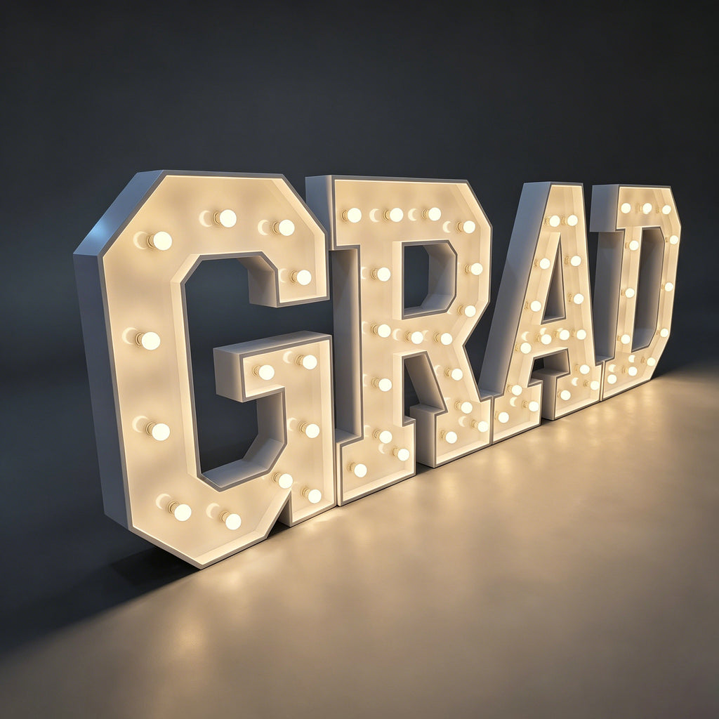 Custom GRAD LED Bulb Marquee Letters for Graduation Party Decorations