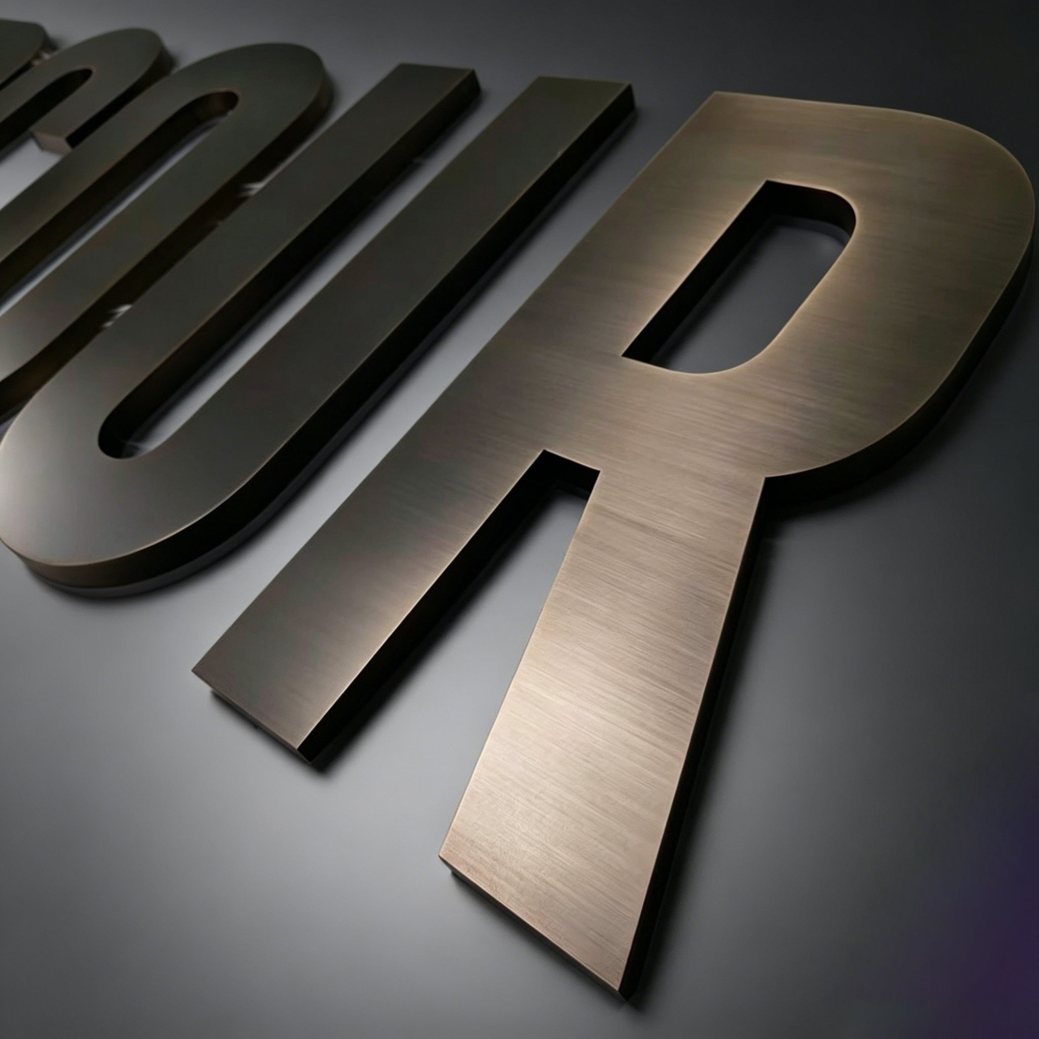 Custom Backlit Channel Letters |Antique Brass LED channel Signs for Hotels & Offices
