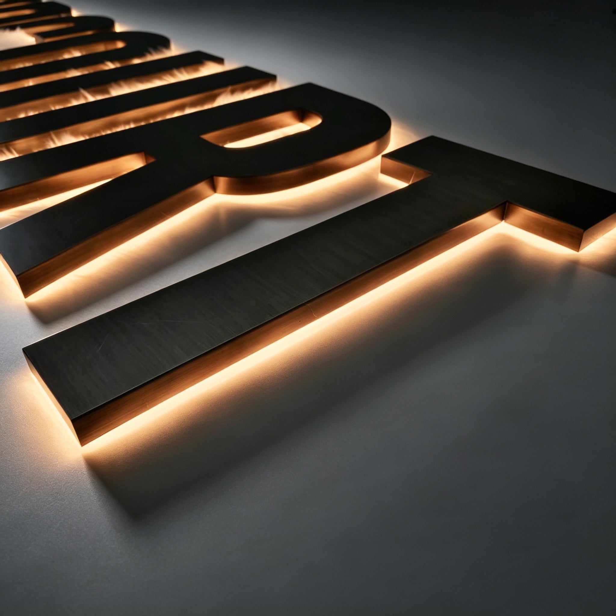 Custom Backlit Channel Letters |Antique Brass LED channel Signs for Hotels & Offices