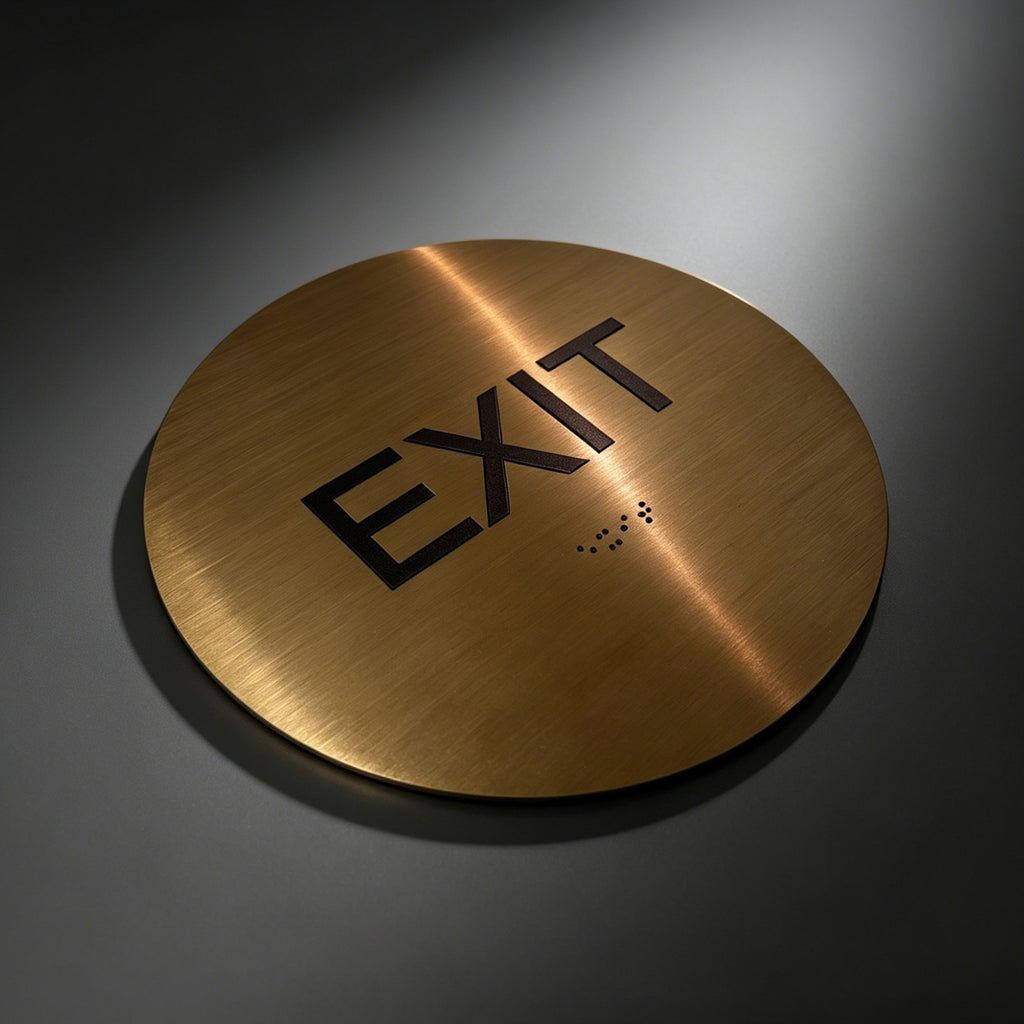 Custom Metal Braille EXIT Sign | ADA Compliant Tactile Sign