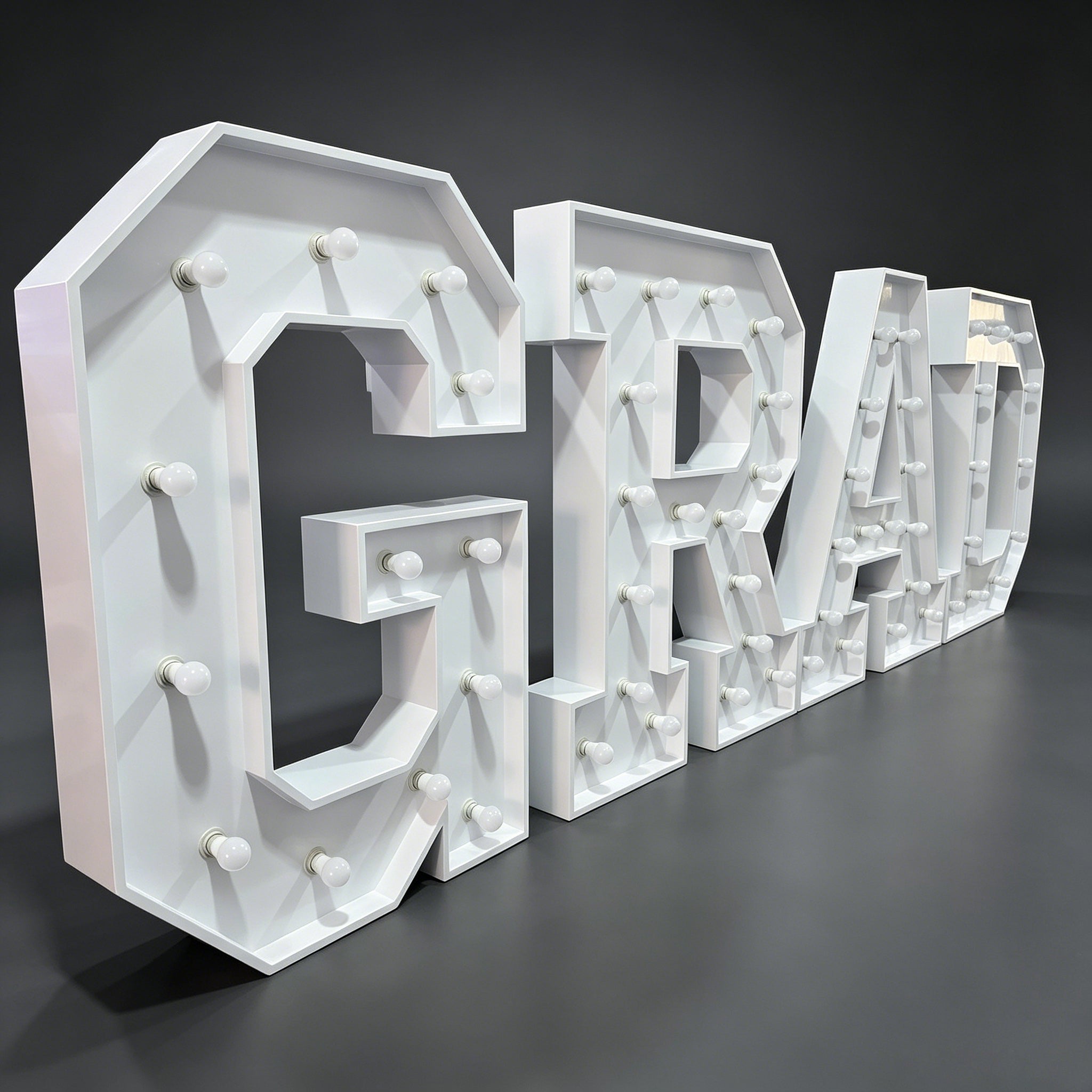Custom GRAD LED Bulb Marquee Letters for Graduation Party Decorations
