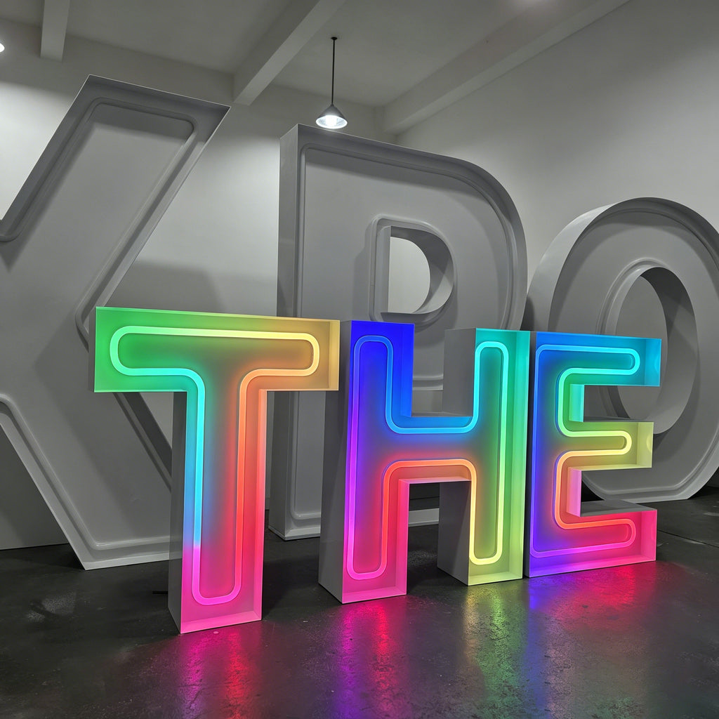 RGB LED Neon Marquee Letters for Events & Business Display