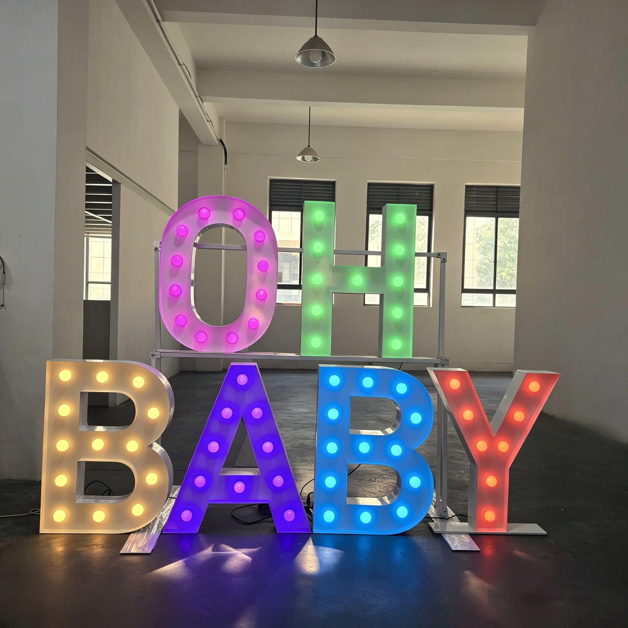 Custom OH BABY LED Bulb Marquee Letter,Party decor for gatherings and celebrations
