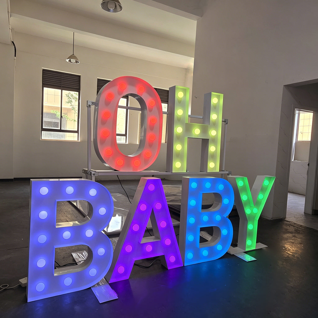 Custom OH BABY LED Bulb Marquee Letter,Party decor for gatherings and celebrations