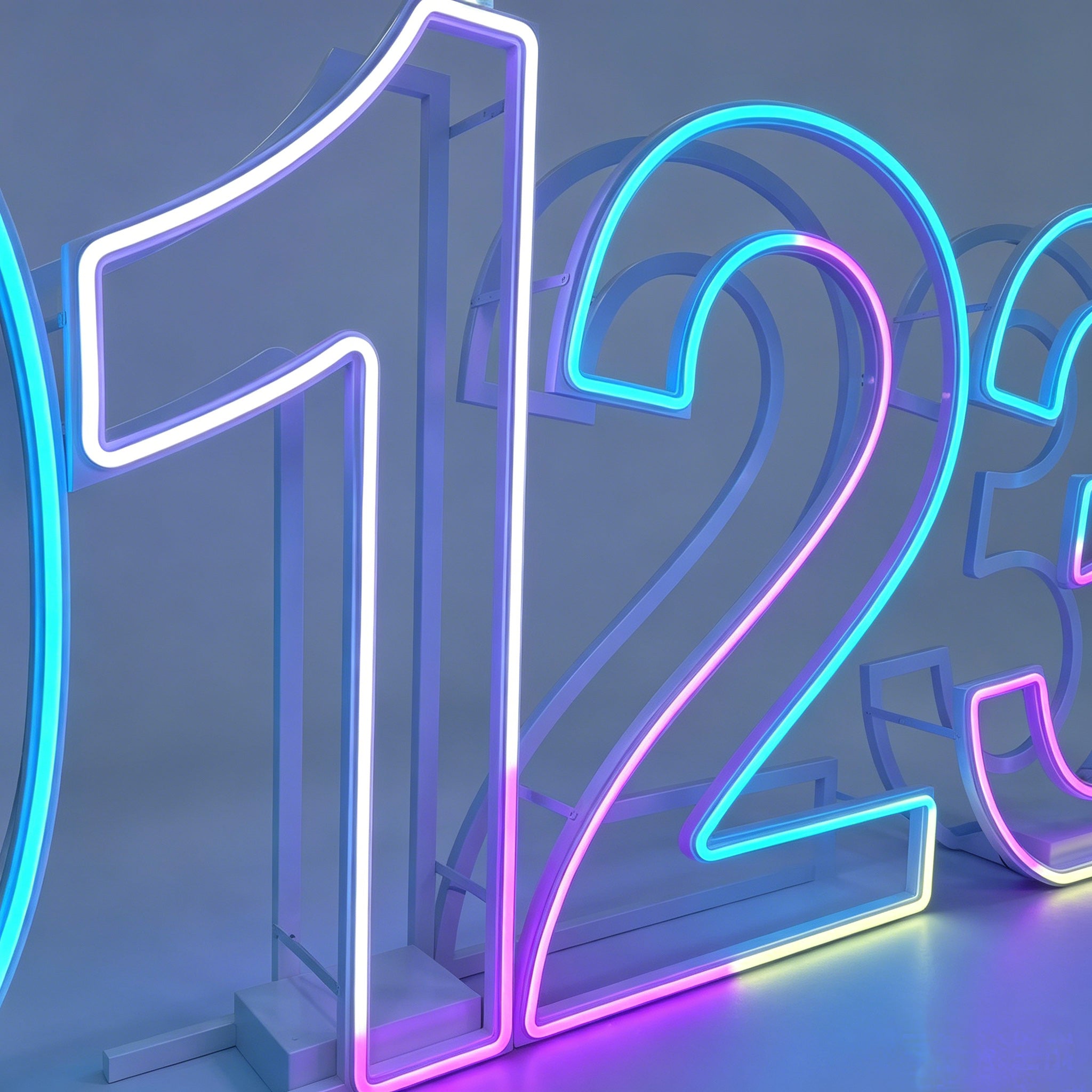 Custom Foldable Light Up Numbers with RGB LED Lighting