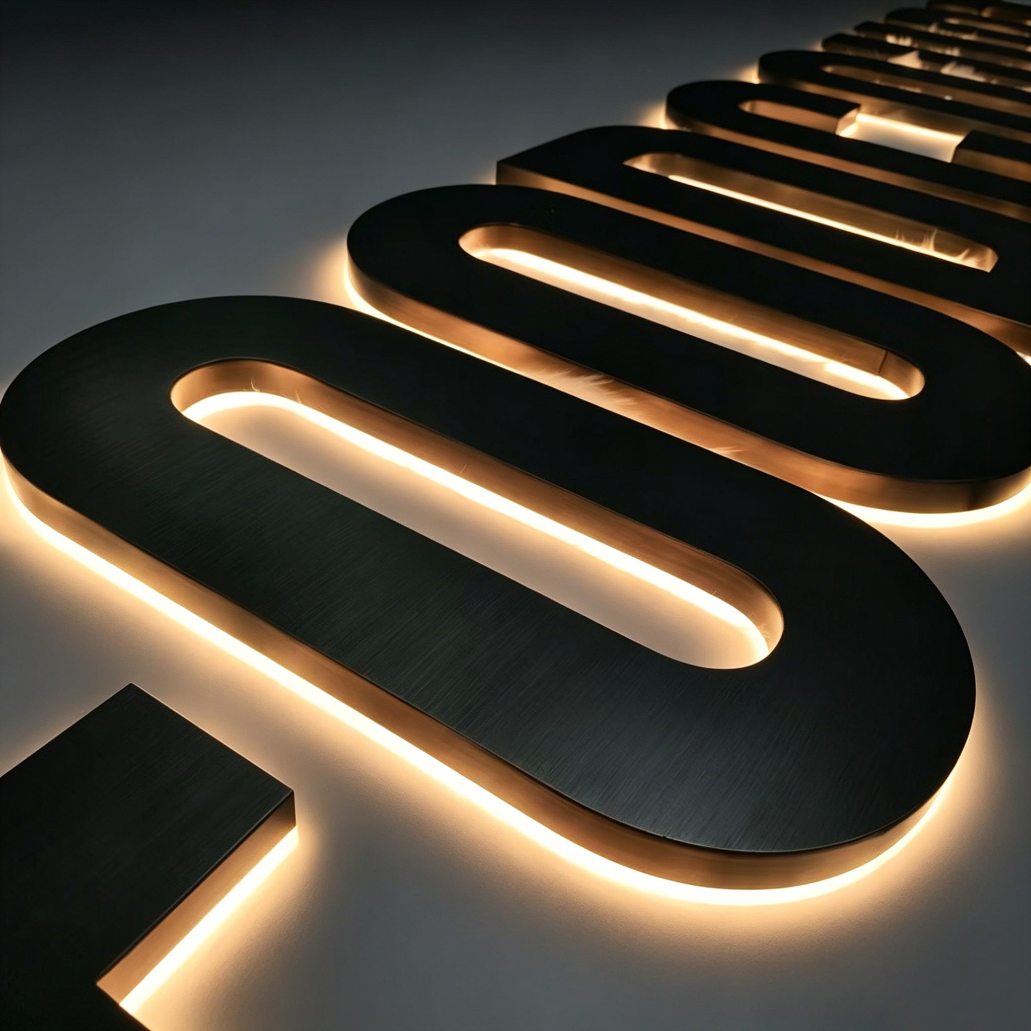 Custom Backlit Channel Letters |Antique Brass LED channel Signs for Hotels & Offices
