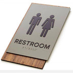 All Gender Restroom Sign – ADA Compliant, Wheelchair Accessible, Unisex Bathroom Sign with Braille