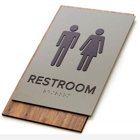 All Gender Restroom Sign – ADA Compliant, Wheelchair Accessible, Unisex Bathroom Sign with Braille