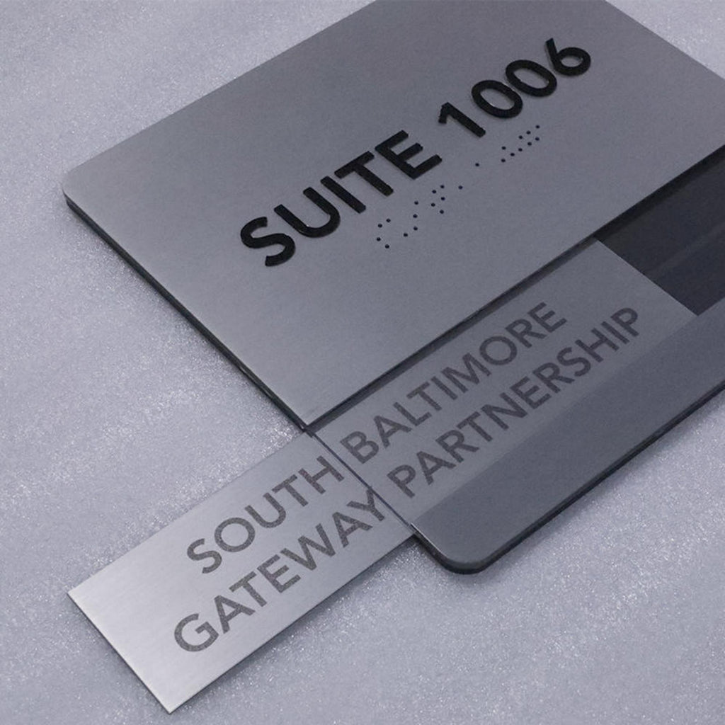 Custom ADA Suite Number Sign – Stainless Steel Braille Door Plaque for Office, Hotel & Commercial Buildings | Bulk Orders Welcome