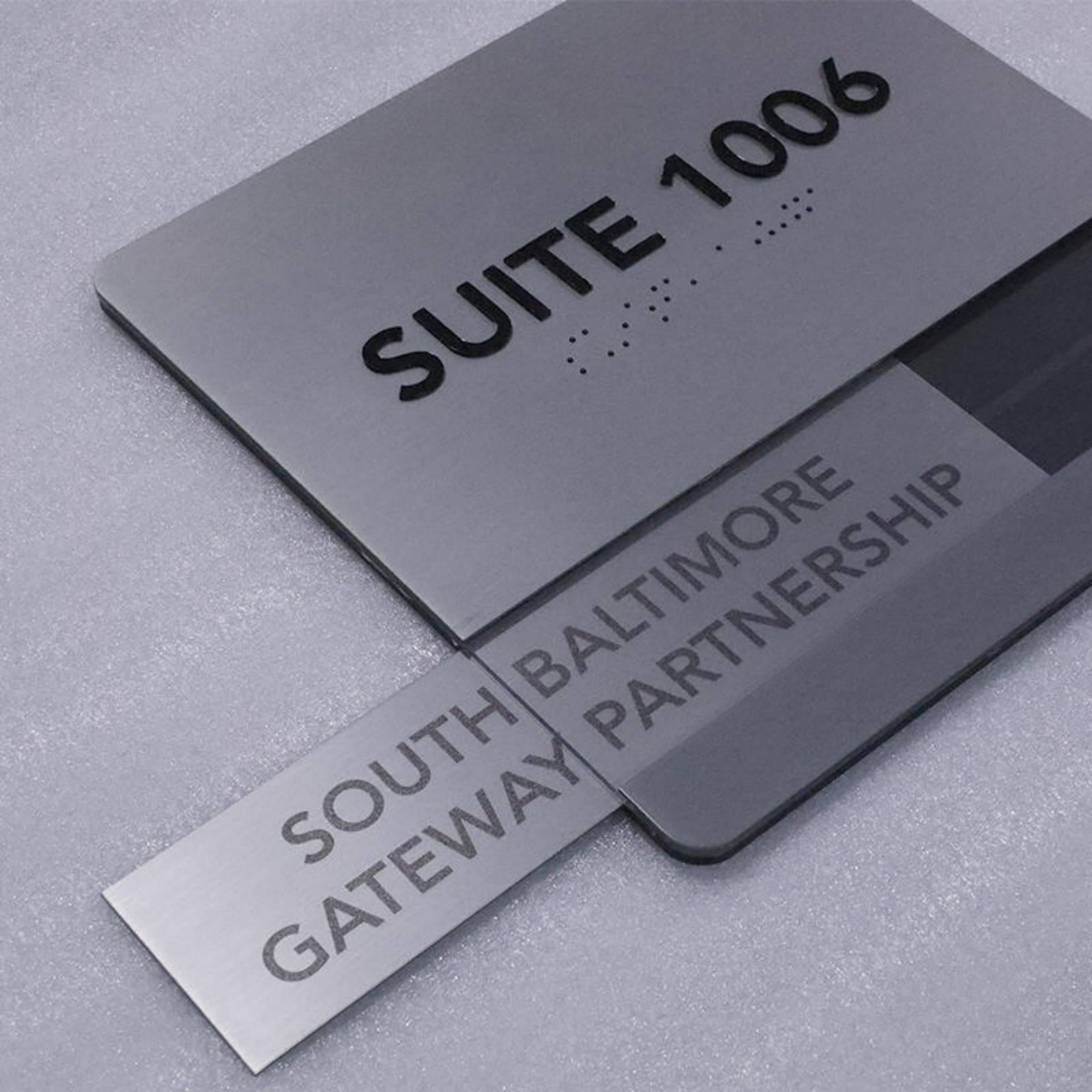 Custom ADA Suite Number Sign – Stainless Steel Braille Door Plaque for Office, Hotel & Commercial Buildings | Bulk Orders Welcome