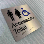 All Gender Restroom Sign – ADA Compliant, Wheelchair Accessible, Unisex Bathroom Sign with Braille