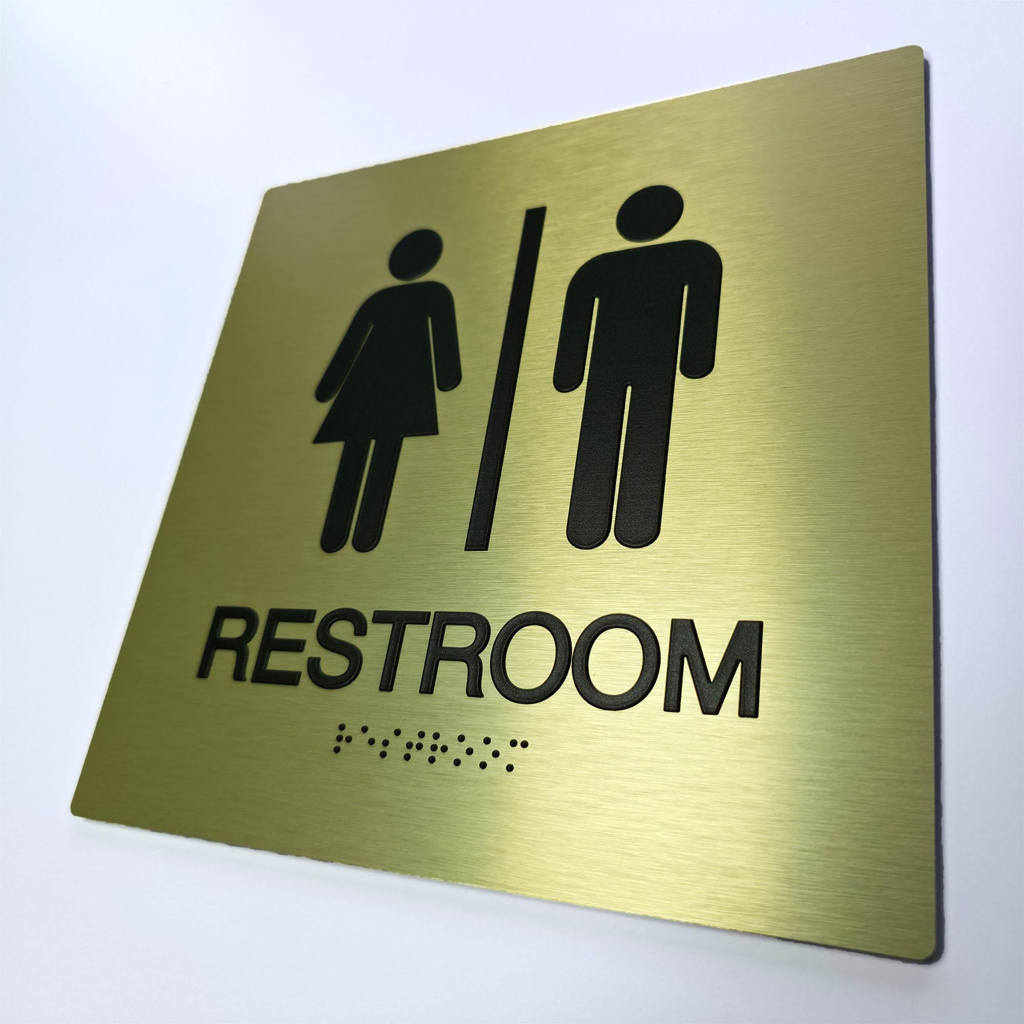 Custom ADA Stainless Steel Door Sign with Braille Raised Text Room Identification Metal Sign