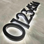 Custom Backlit Room Number Sign, Halo-lit Metal Address, LED Wall Number