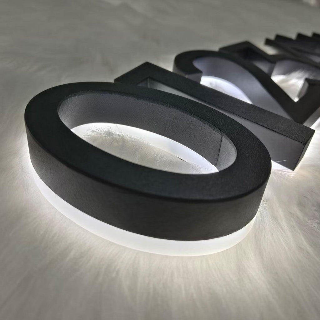 Custom Backlit Room Number Sign, Halo-lit Metal Address, LED Wall Number