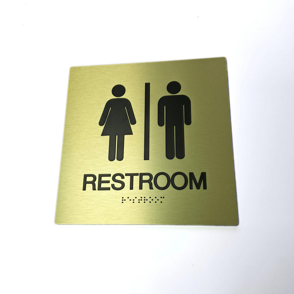 Custom ADA Stainless Steel Door Sign with Braille Raised Text Room Identification Metal Sign