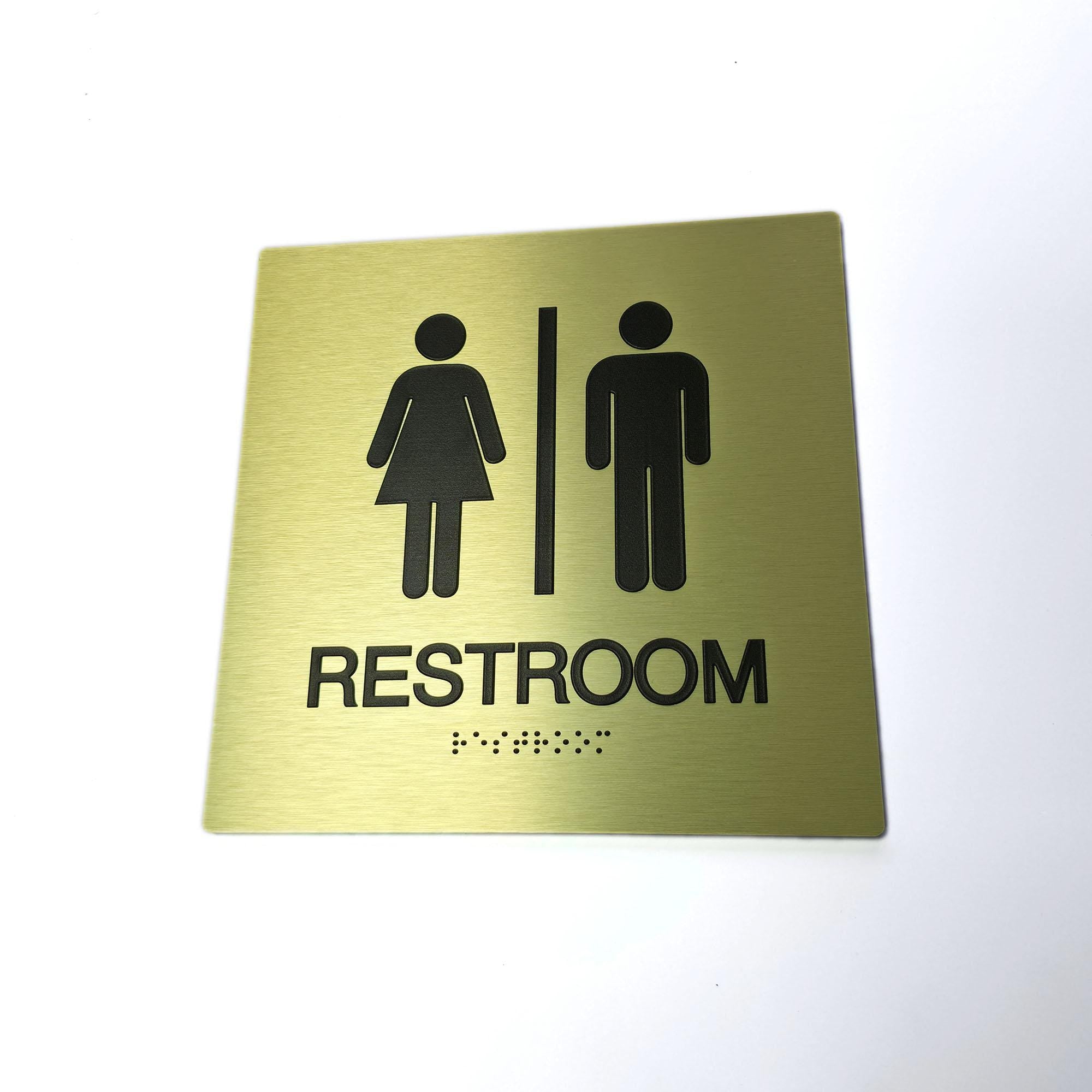Custom ADA Stainless Steel Door Sign with Braille Raised Text Room Identification Metal Sign