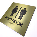 Custom ADA Stainless Steel Door Sign with Braille Raised Text Room Identification Metal Sign