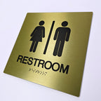 Custom ADA Stainless Steel Door Sign with Braille Raised Text Room Identification Metal Sign