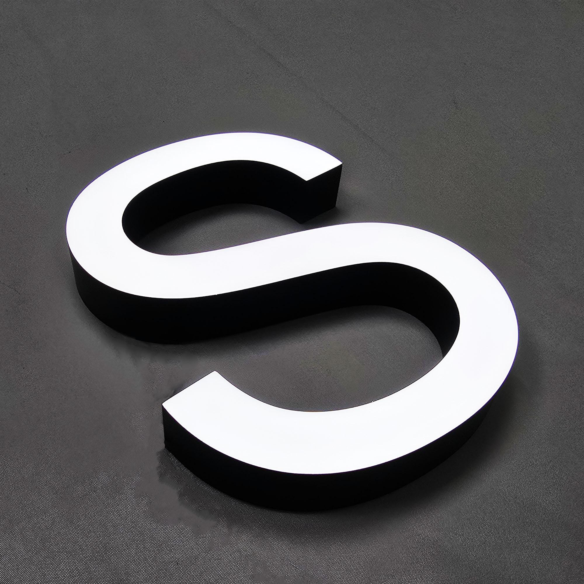 Custom Face-Lit Straight Edge Acrylic Letters | LED Front Lit Business Logo Sign Indoor Outdoor Storefront Signage
