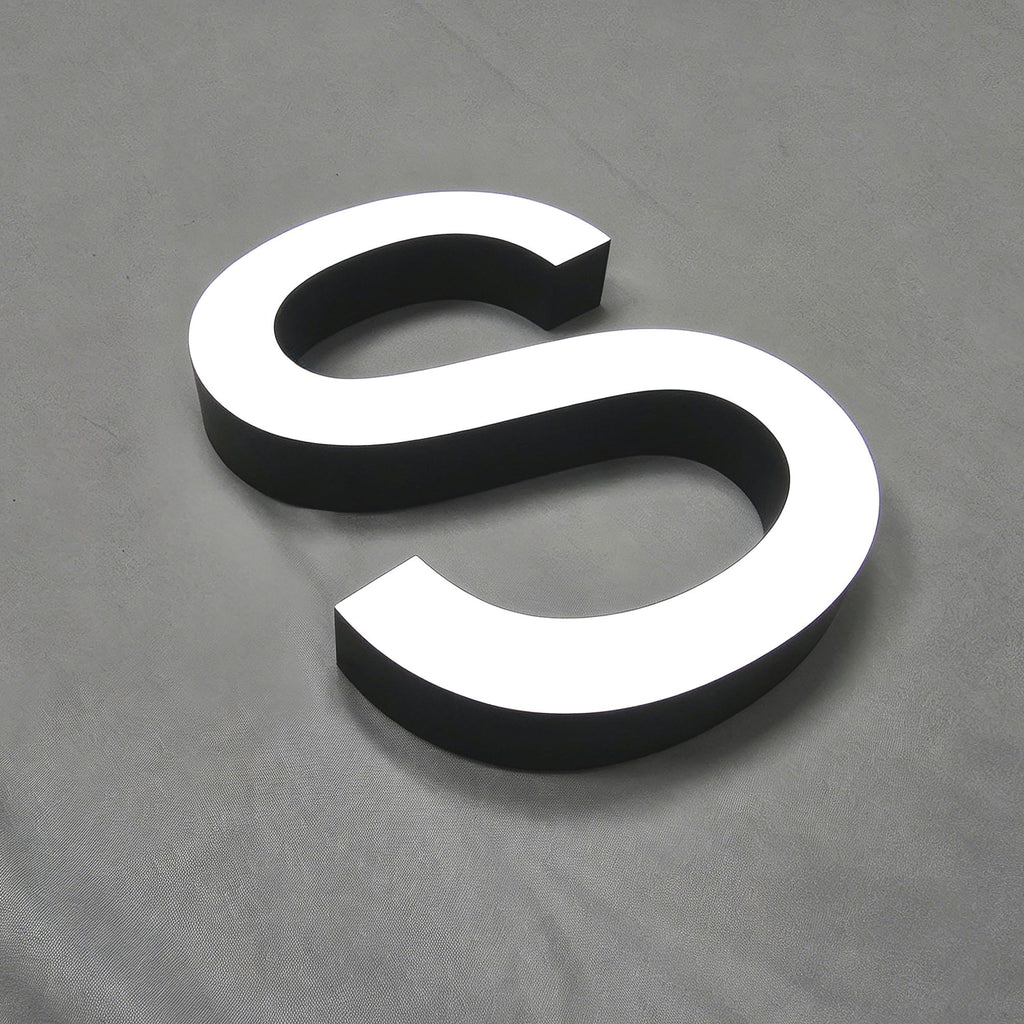 Custom Face-Lit Straight Edge Acrylic Letters | LED Front Lit Business Logo Sign Indoor Outdoor Storefront Signage
