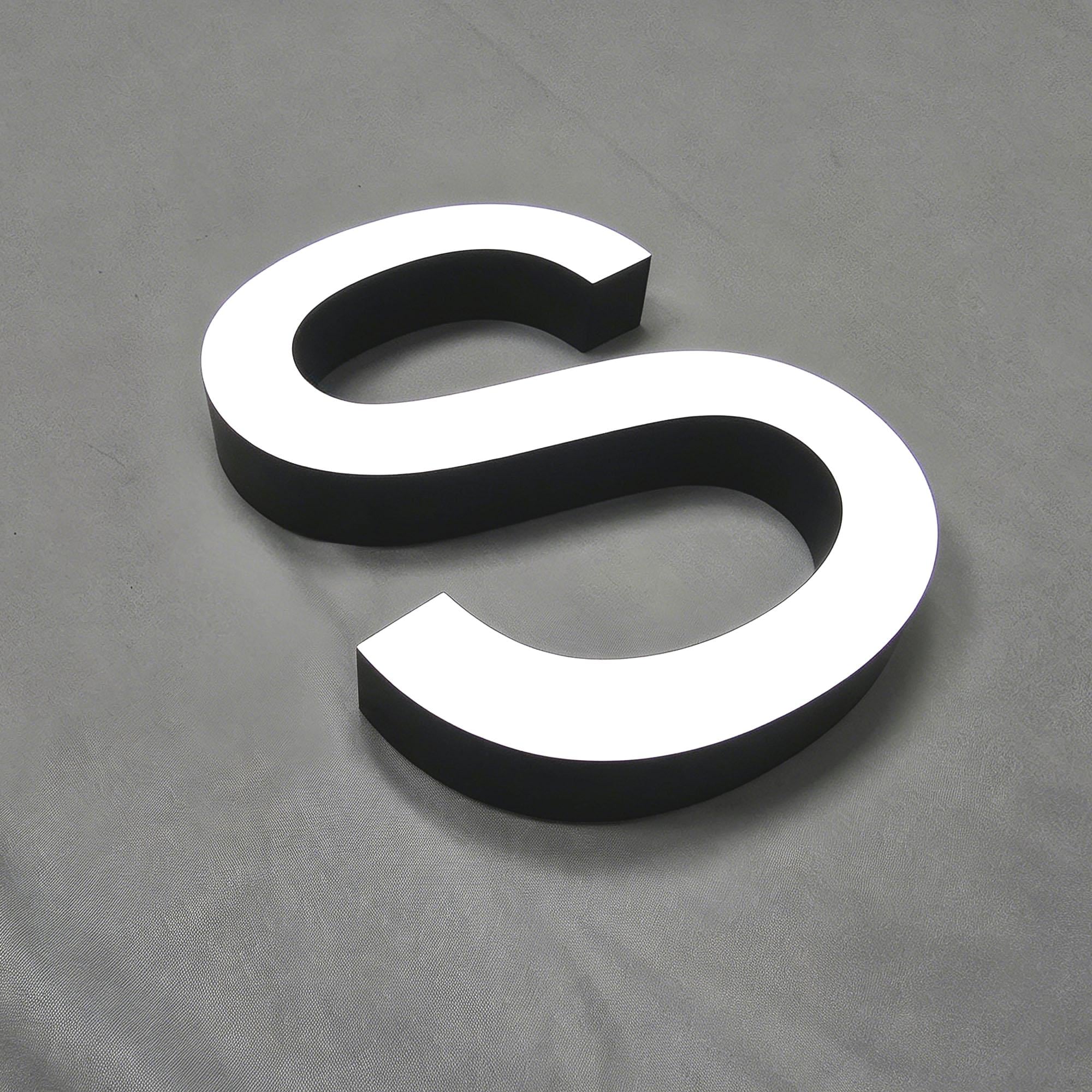 Custom Face-Lit Straight Edge Acrylic Letters | LED Front Lit Business Logo Sign Indoor Outdoor Storefront Signage